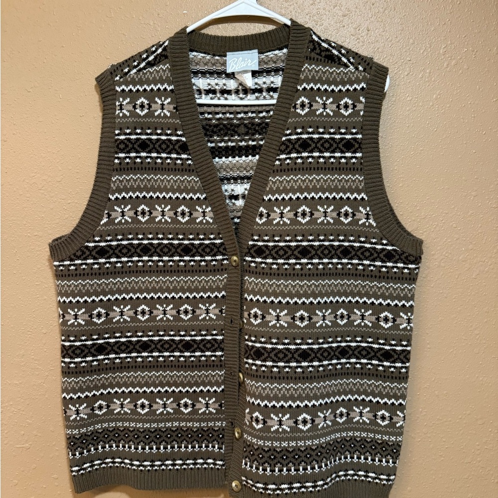 Blair Brown and White Patterned Cardigan